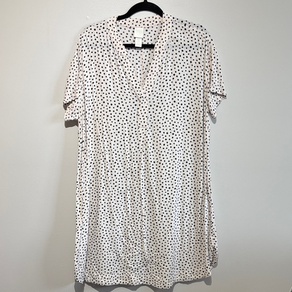 H&M Cream and Black Polka Dot Shift Dress